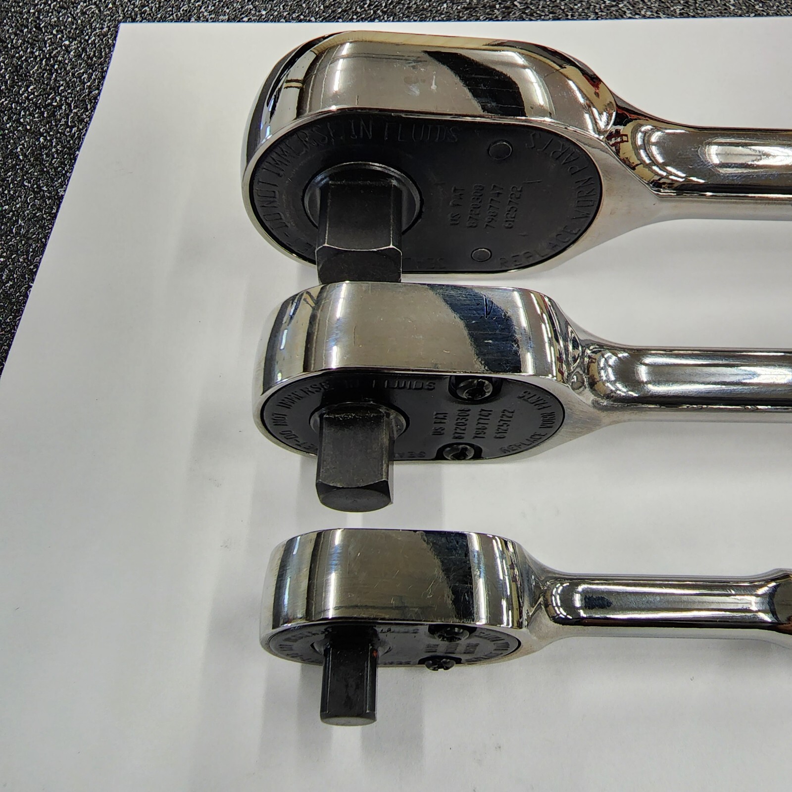 Snap-on Tools USA NEW 3pc Mixed Drive Fixed Head Ratchet Set S80A F80 T72 RAT80