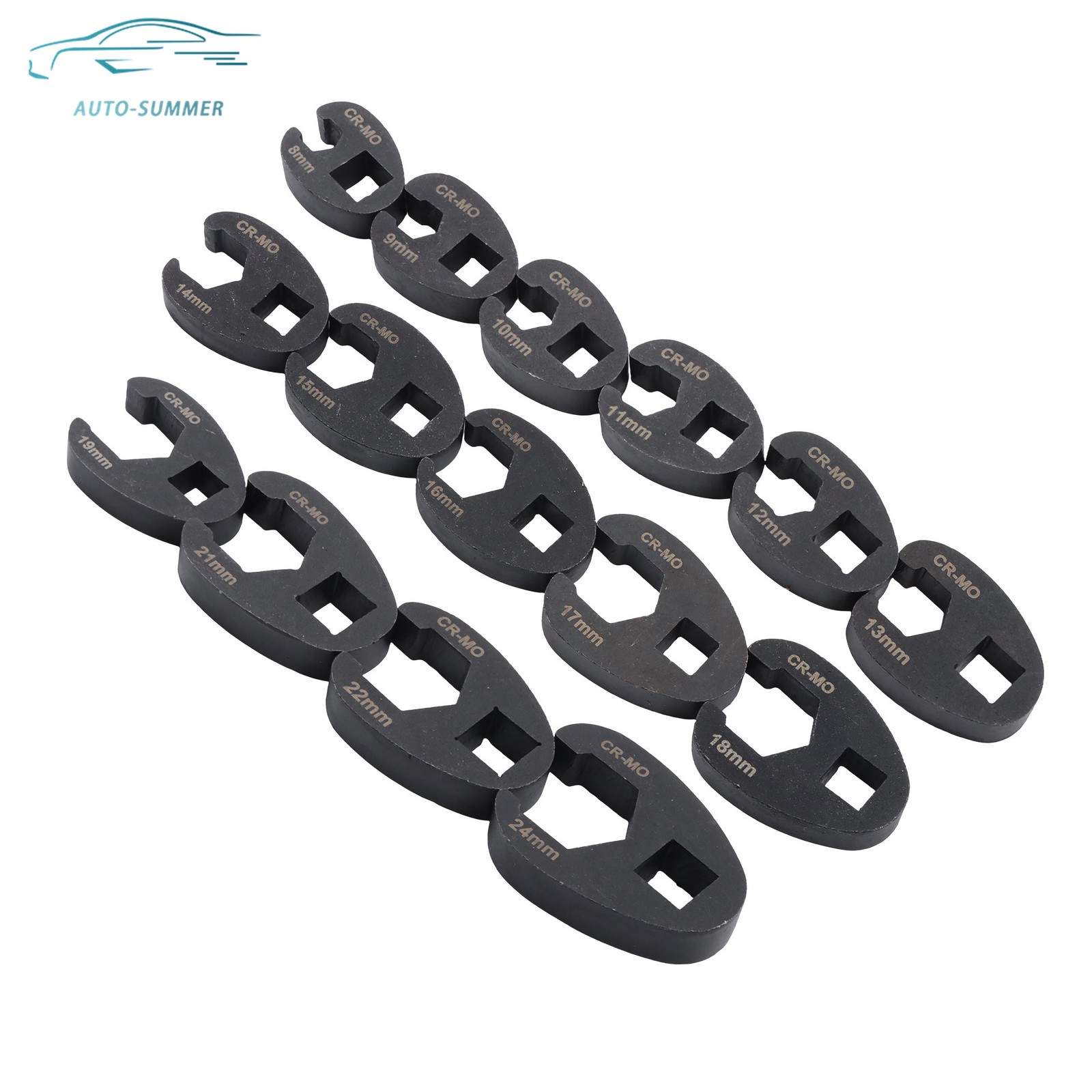 15PCS Crows Foot Wrench Set 1/2″ and 3/8” Drive Flare Nut Crowfoot Wrench Set