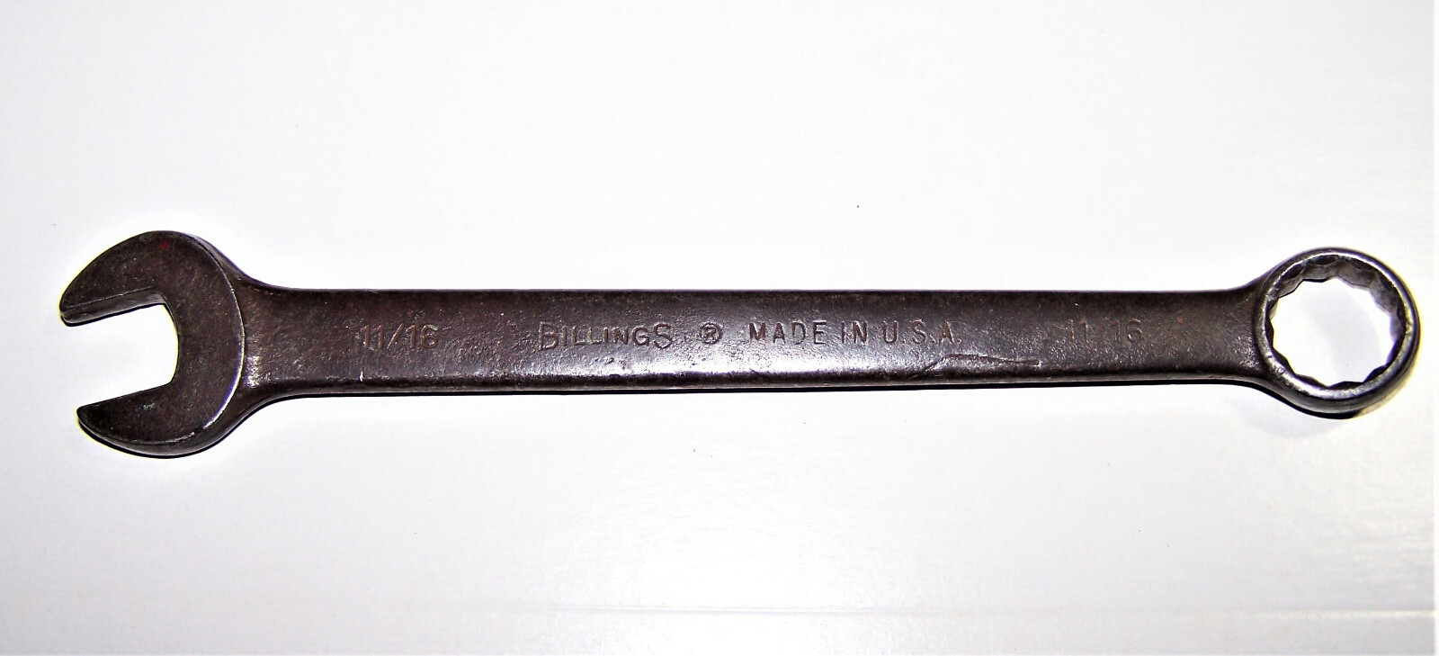 VINTAGE BILLINGS WRENCH 11/16″ BOX & OPEN END MADE IN USA MECHANIC/PLUMBING