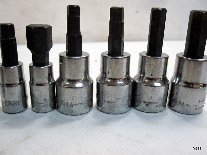 CRAFTSMAN set of 9 hex bit sockets mix lot see description