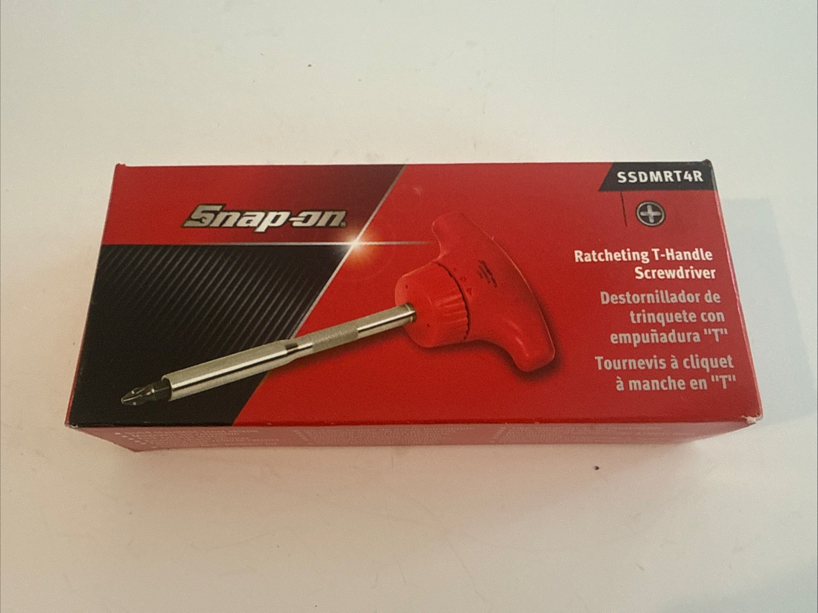 *NEW* Snap-on T-HANDLE Ratcheting Screwdriver, 4″ STUBBY ~ SSDMRT4R