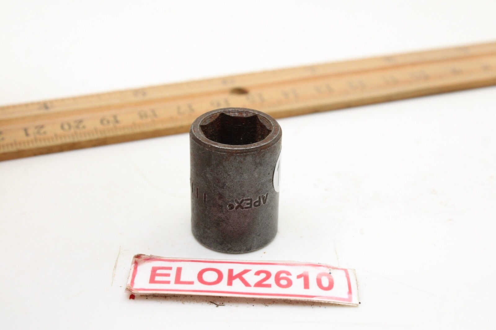 APEX Tools 1116 1/4″ 1/2″ Shallow Impact Socket SAE 6 Point 1″ Long USA