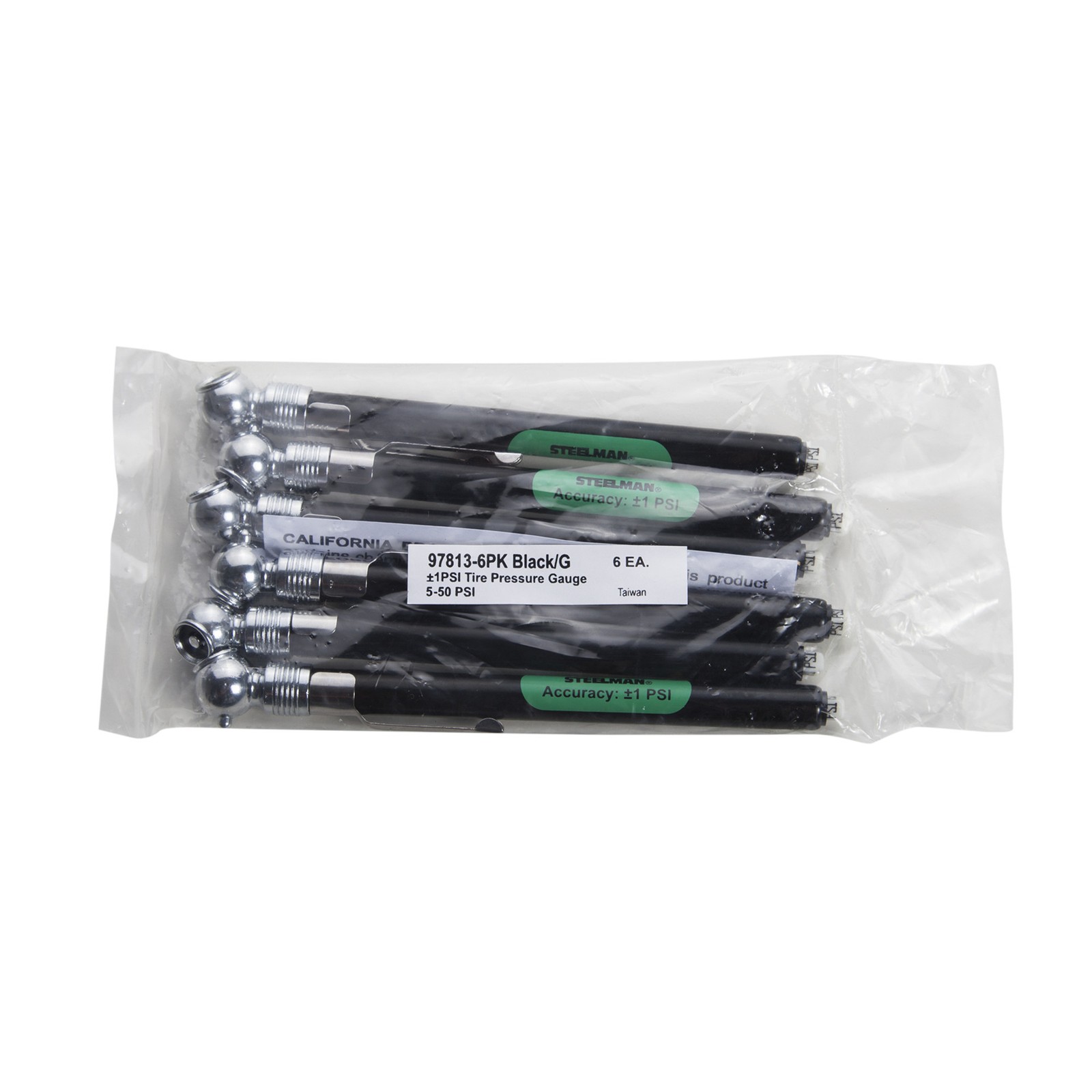Steelman Pencil Style Automotive Tire Air Pressure Gauge, Pack of 6 97813-6PK
