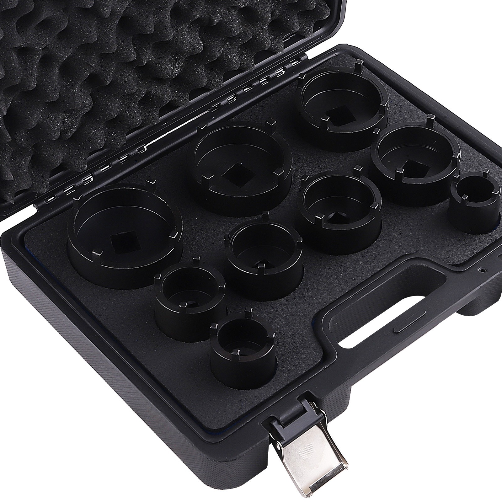 9PCS 1/2″ 3/4″ DRIVE GROOVED LOCK NUTS SOCKET SET WITH EXTERNAL TEETH KM4-KM12
