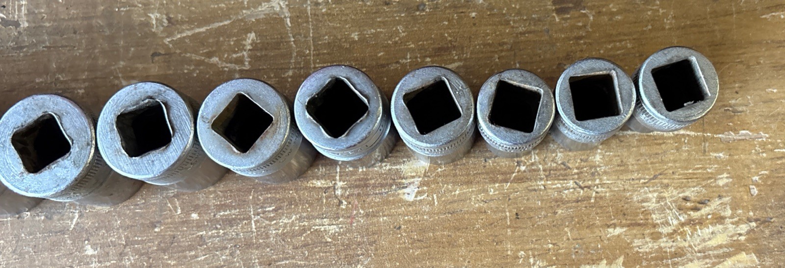 Vintage Set of 11 Snap On 1/2″ Drive 12 Pt. SAE SW Sockets