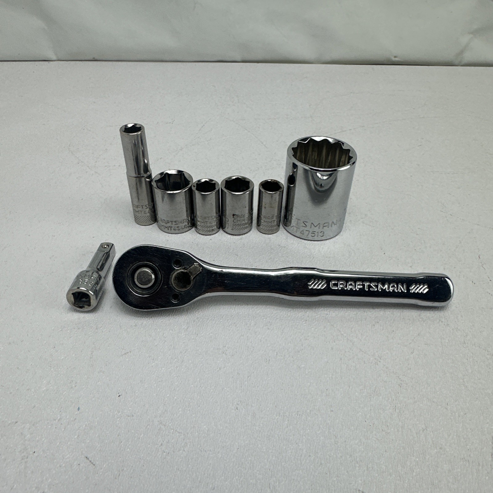 Craftsman 1/4 Ratchet With Mixed Lot Of 8 CCMT Series Sockets And Ratchet