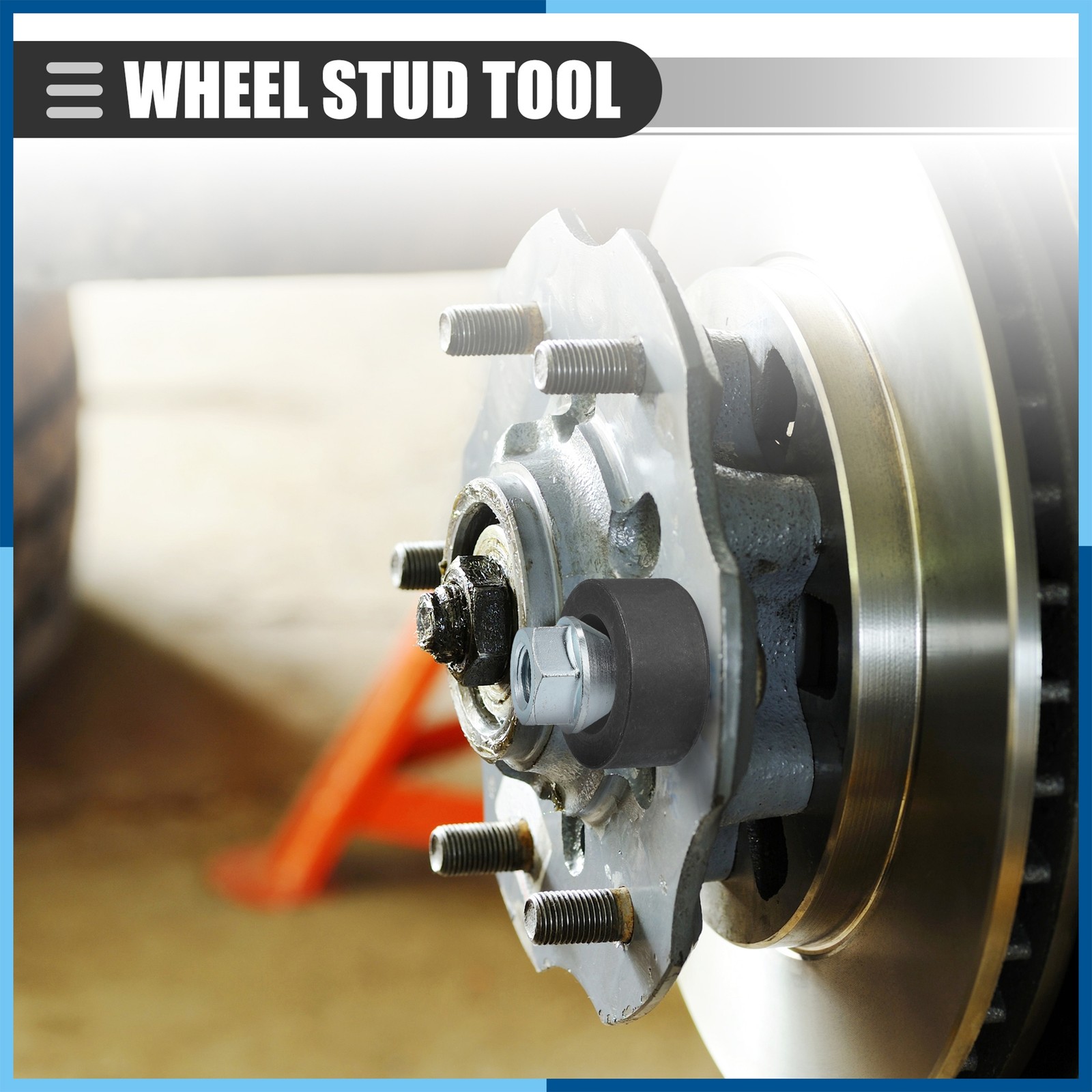 Wheel Stud Installer Tire Studding Tool with Hex Wheel Lug Nuts Silver Tone 1 pc