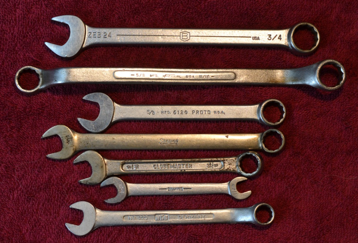 VTG Wrenches 7 Piece Various Mfg. Assorted Sizes & Types Lot 1 Please Read