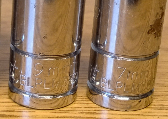 Blue-Point 3/8″ Deep Socket Lot of 5 BLPLM38 18mm-17mm-16mm-9mm-7mm