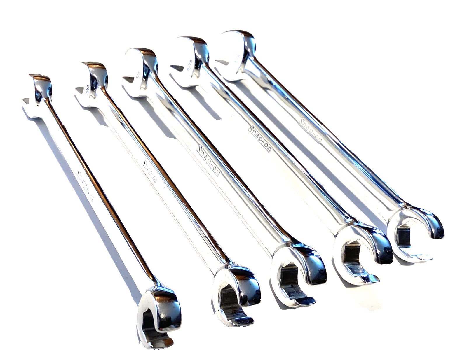 Snap On 5 Piece SAE Flare Nut Open End Combination Wrench Set RXS605 NEAR MINT