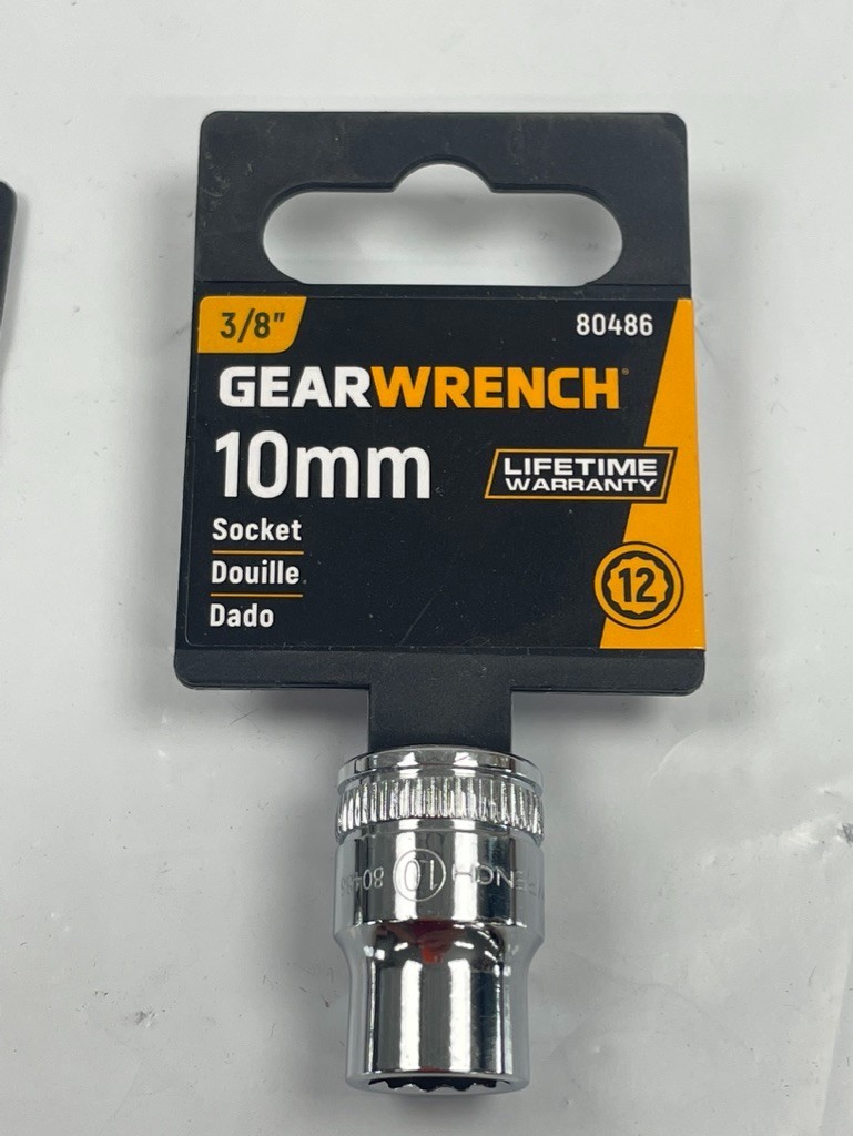 10mm GearWrench 3/8 and 1/4″ Drive Short Well Polished Socket 6&12 pt ; 2 pack