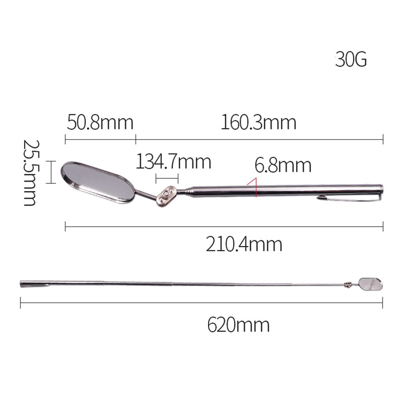 Telescoping Inspection Mirror Metal Car Repair Tool Mechanics Mirror