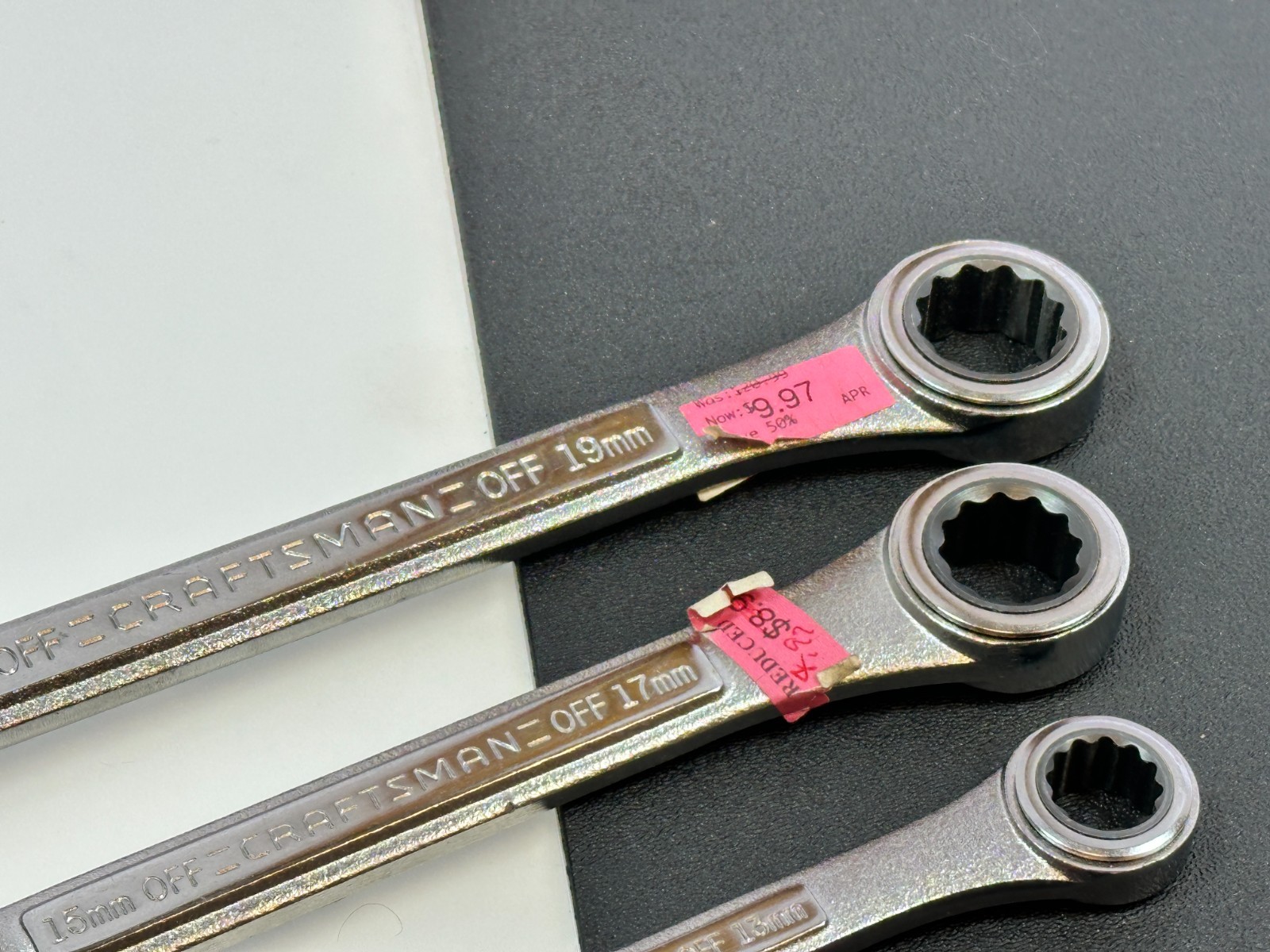 Craftsman USA 42447 Metric 8-19mm Double Box End Ratcheting Wrench Set, NOS Rare