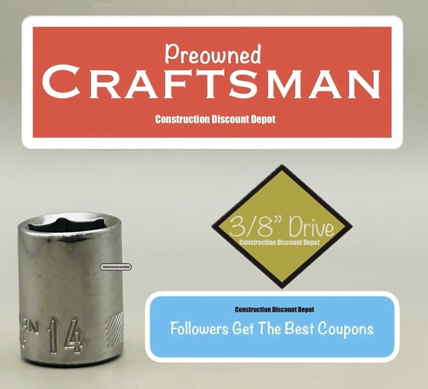 Craftsman CMMT43546 14mm 6 Point Metric Shallow Socket 3/8″ Drive