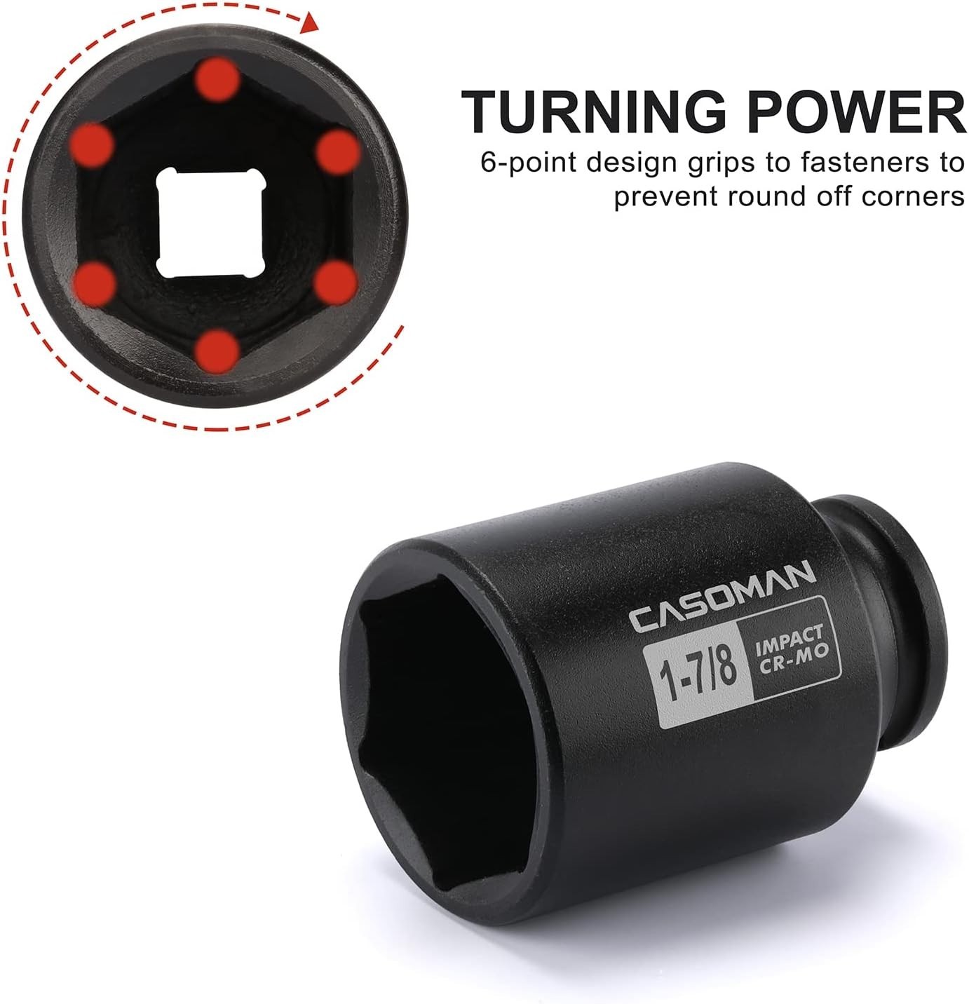 Heavy Duty 1/2-Inch Drive Deep Impact Socket Set – 4 Pieces, Corrosion-Resistant