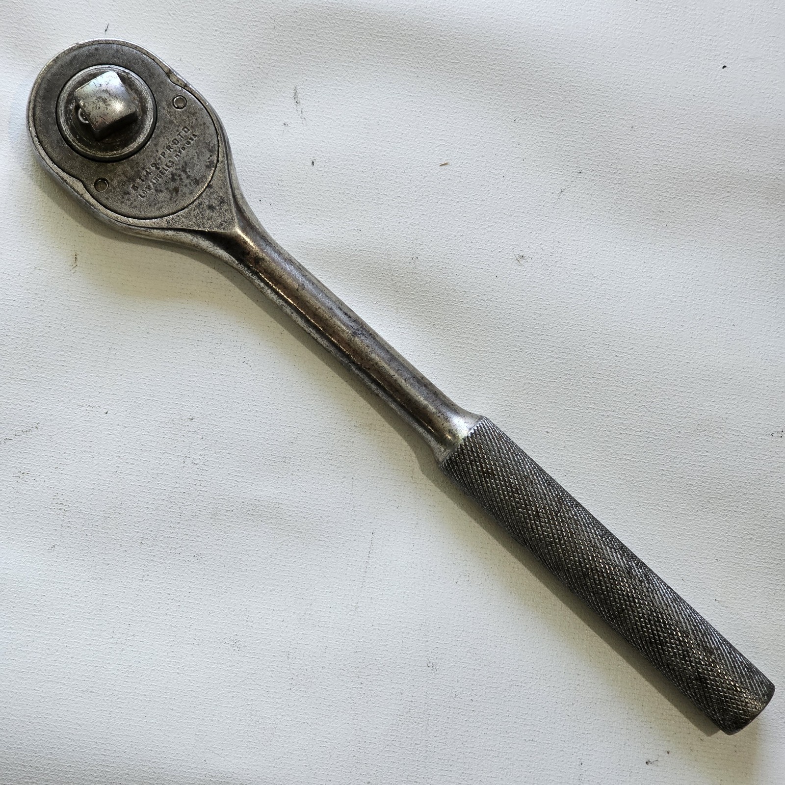 Proto 5449 10″ Pear Head 1/2″ Drive Standard Ratchet Knurled Handle USA