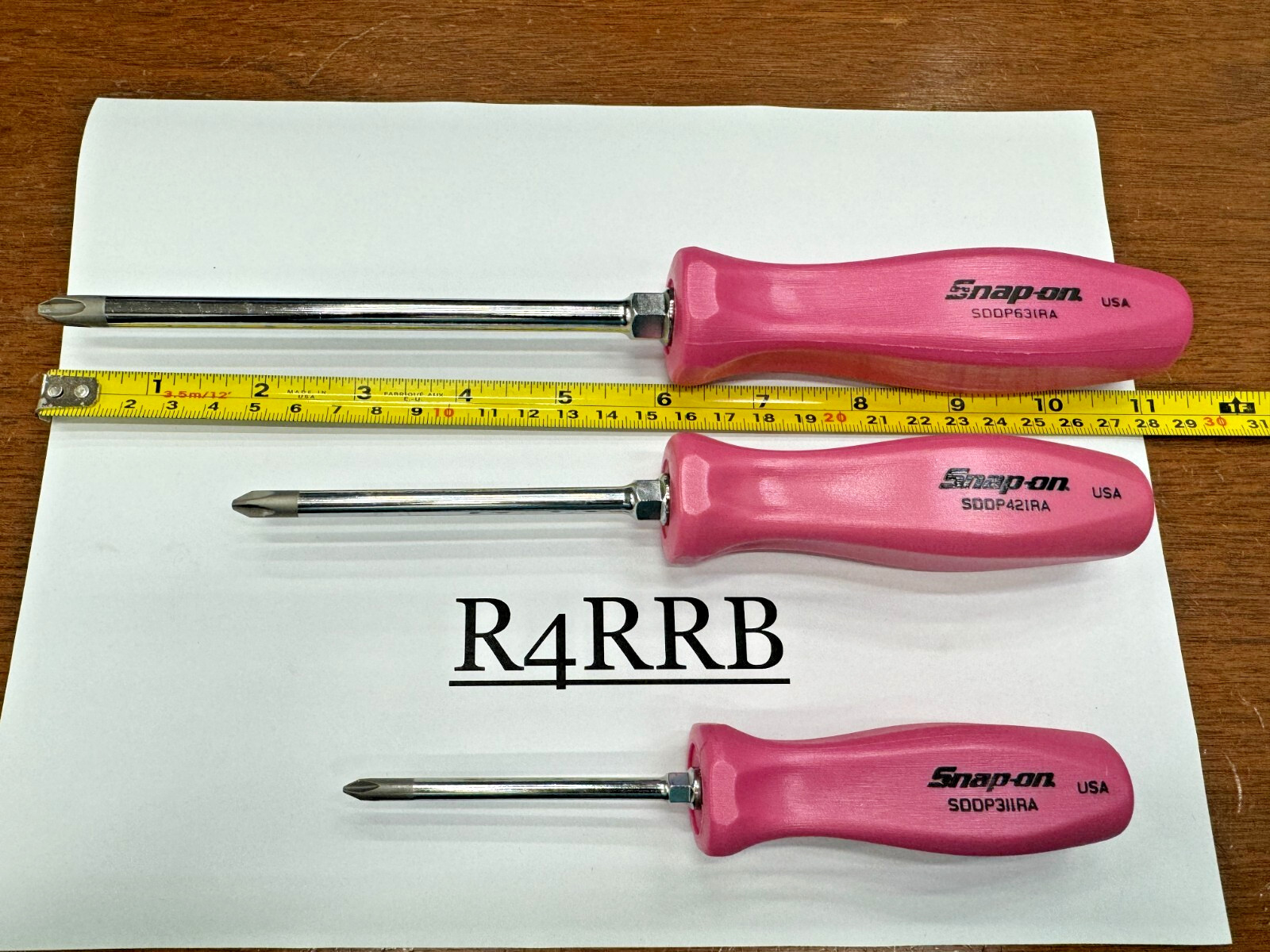 Snap-on Tools USA NEW 3pc PEARL PINK GRIP PHILLIPS P1 P2 P3 Screwdriver Lot Set