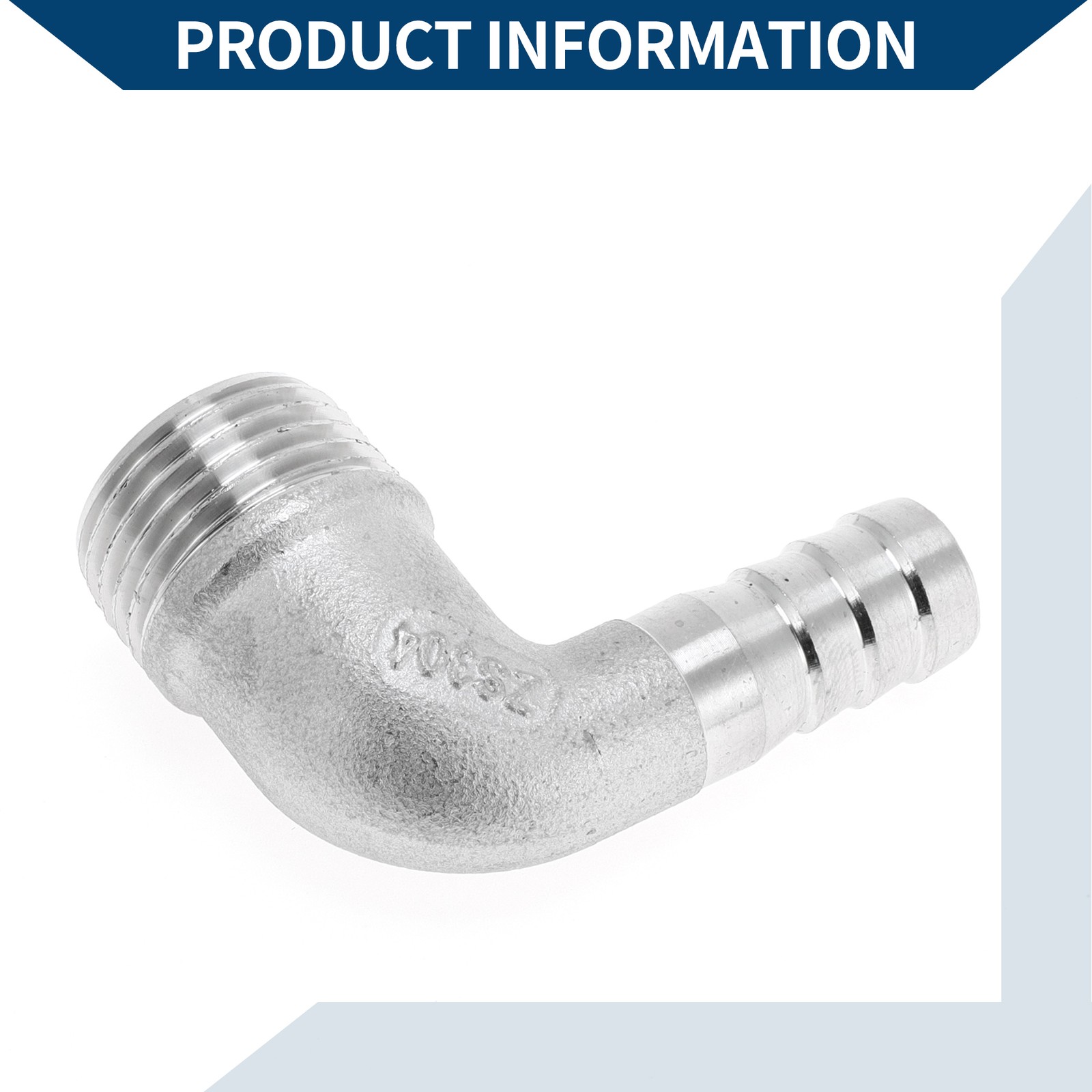 Barb Fittings 15/32″ OD 1/2″ BSPT 90° Elbow with 2 Ties