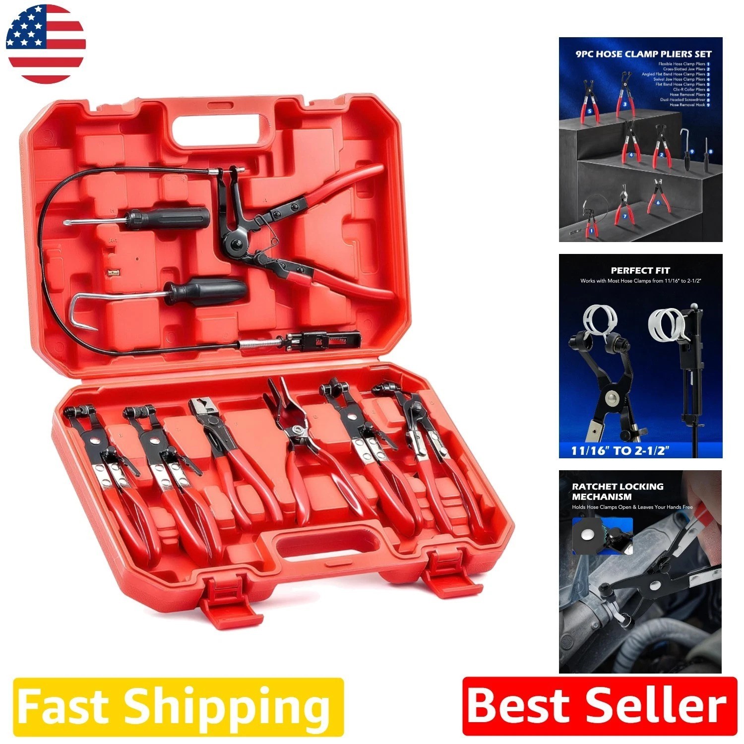 Versatile Hose Clamp Pliers – Universal Fit, Carbon Steel, Ergonomic Grip