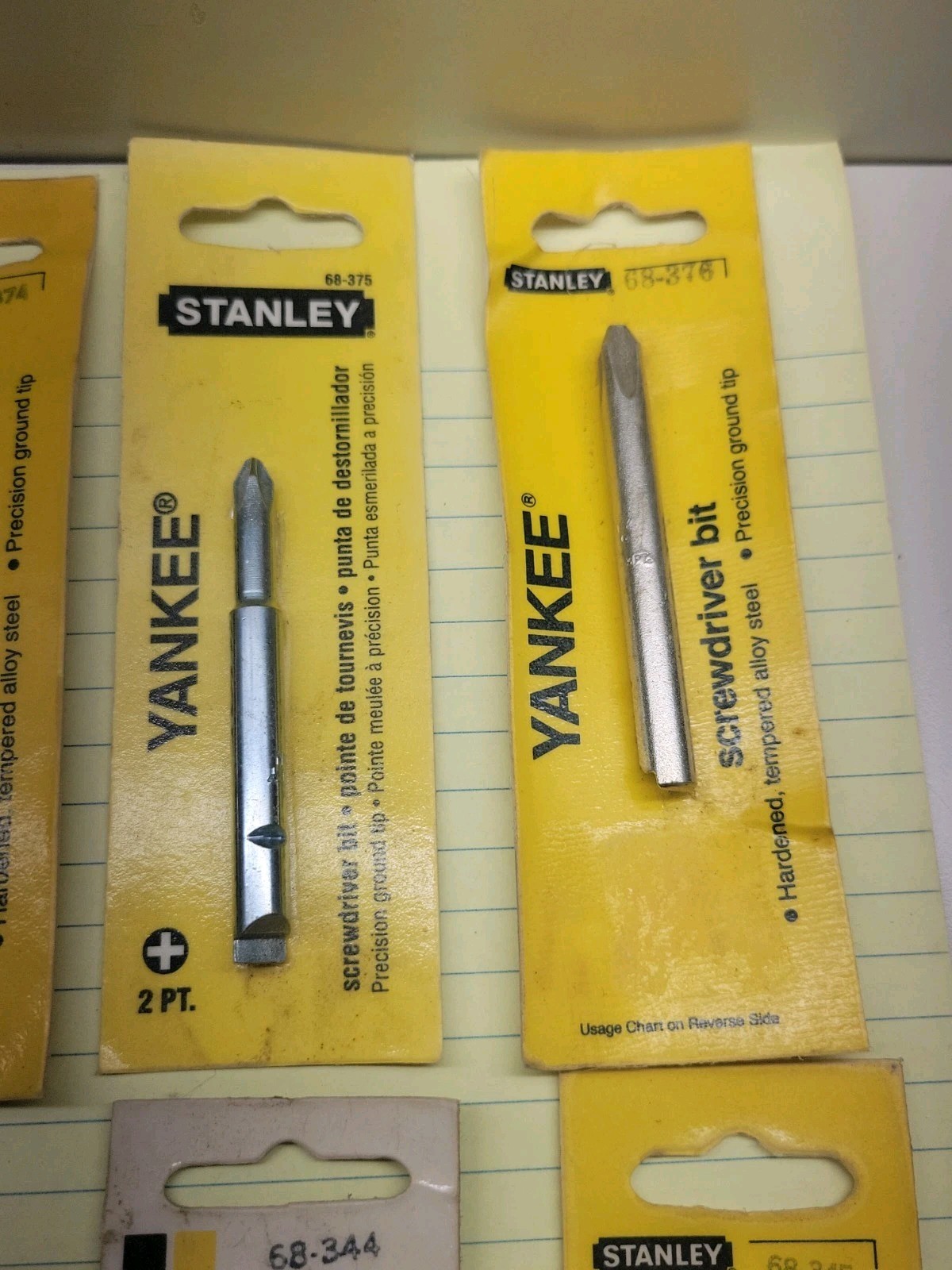 Stanley Yankee Screwdriver Bits #1 #2 #3 Phillips Flat 1 2 & 3 31 131 68-131 62A