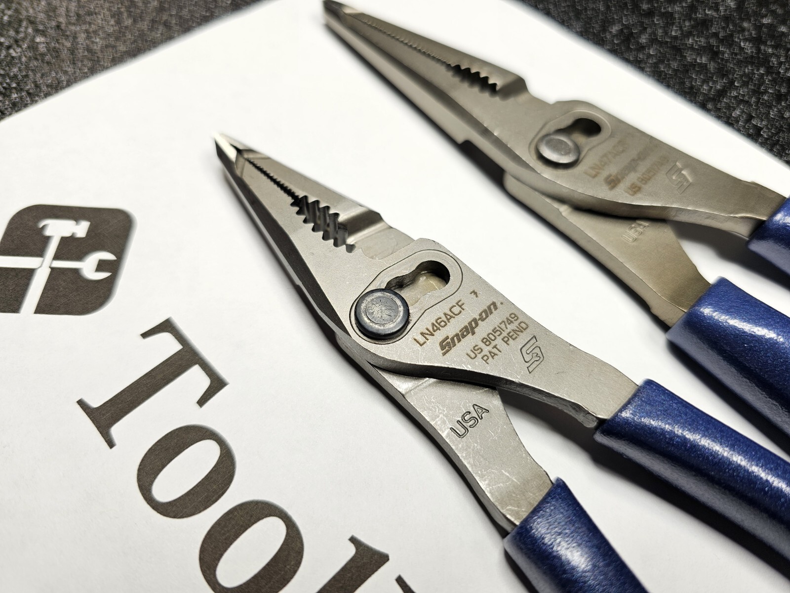 Snap-on Tools USA NEW 2pc POWER BLUE 7″ & 9″ Long Nose Slip Joint Pliers LN46ACF
