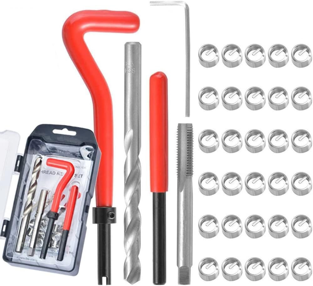 35 Pcs M6 x 1mm Thread Repair Kit in Silver for Auto Repairs