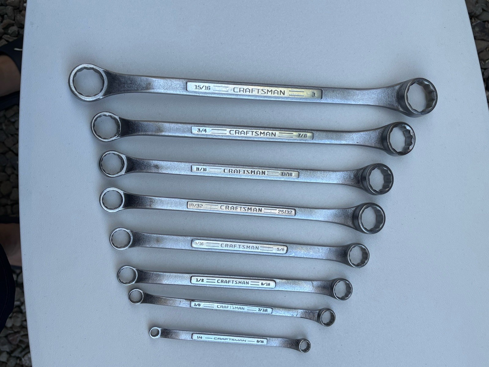 Vintage Craftsman Double End Combination Wrenches Set 8pc” 1/4×5/16 to 15/16×1 “