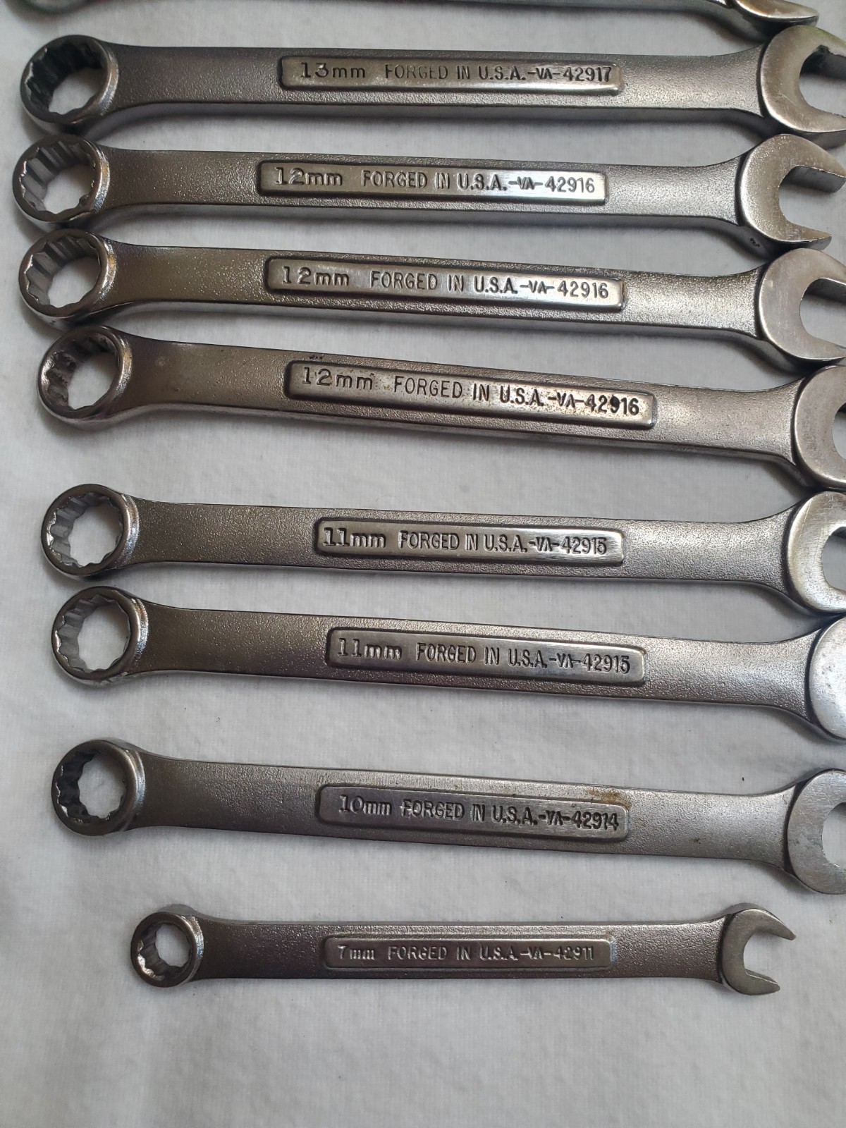 Vintage Craftsman Wrench Lot 18 Mixed Metric SAE Combination Forged In USA VA