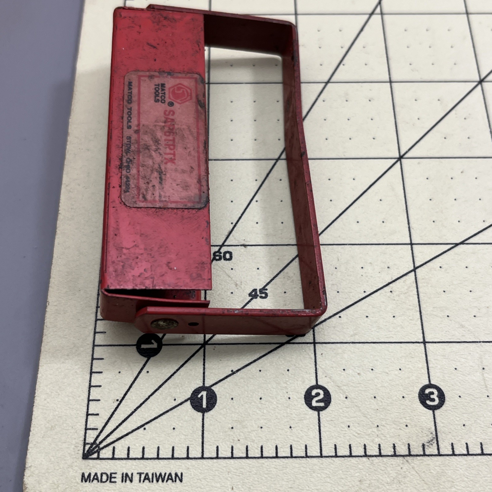 10 Mac & MATCO Tools vtg Metal Socket Holder Tray Red BLUE USA rear