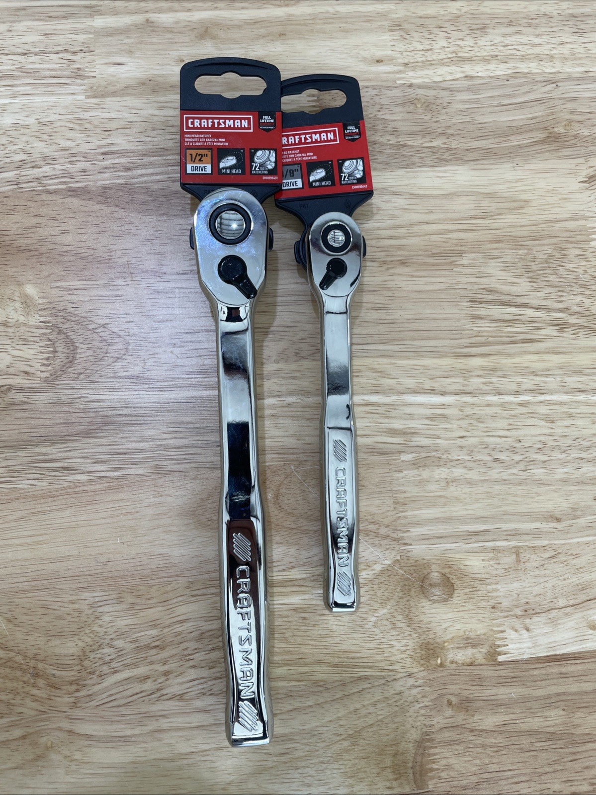 CRAFTSMAN 3/8 & 1/2 FULL POLISH 72 Tooth Ratchets new CMMT99442 and CMMT99431