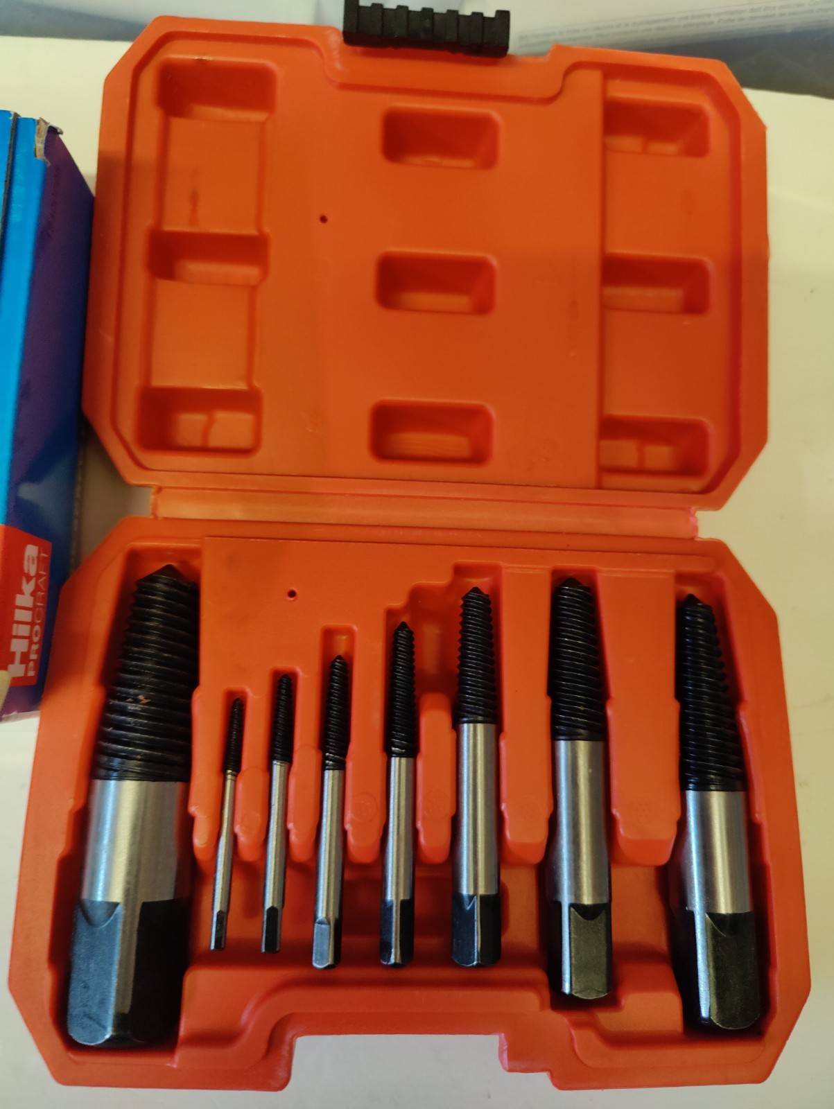 Hilka 12400008 High Grade Steel Stud Screw Extractor, Multi-Size – 8 Piece Set