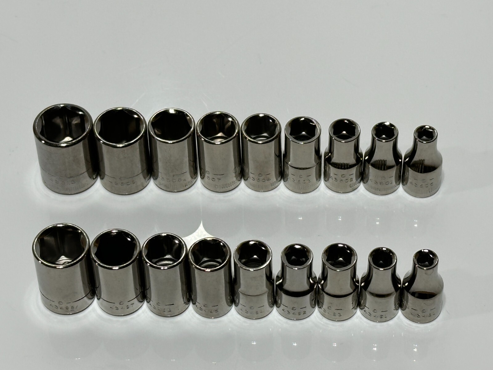 NOS Craftsman Tools USA 18pc Metric & SAE Shallow Socket Set, 1/4” Drive 6 Point