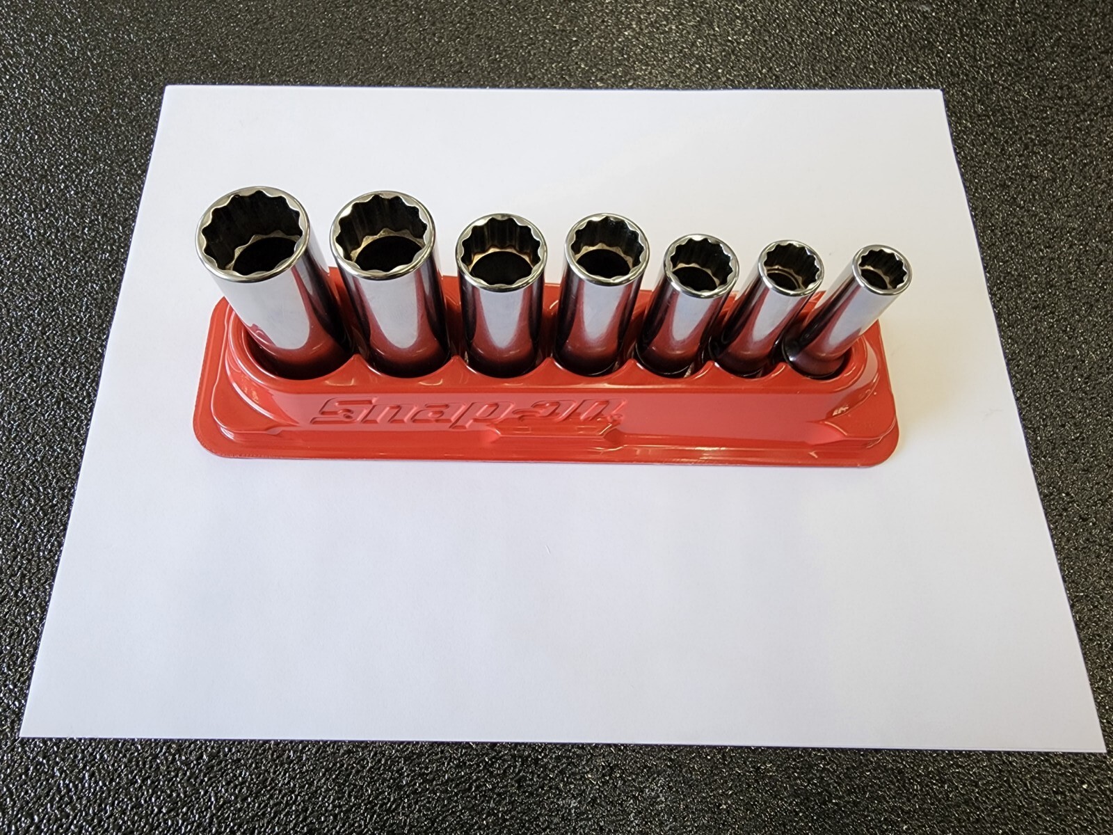 Snap-on Tools USA NEW 7pc 3/8″ Drive SAE 12 Point Deep Chrome Socket Set 207SFY
