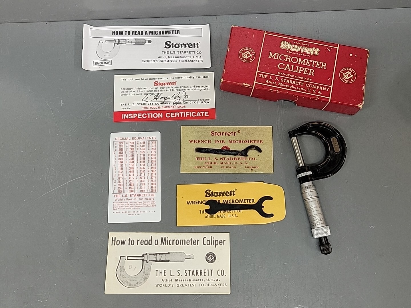 Starrett 436RL 1″ Micrometer Caliper With Ratchet Stop w/Lock Nut NEW OLD STOCK