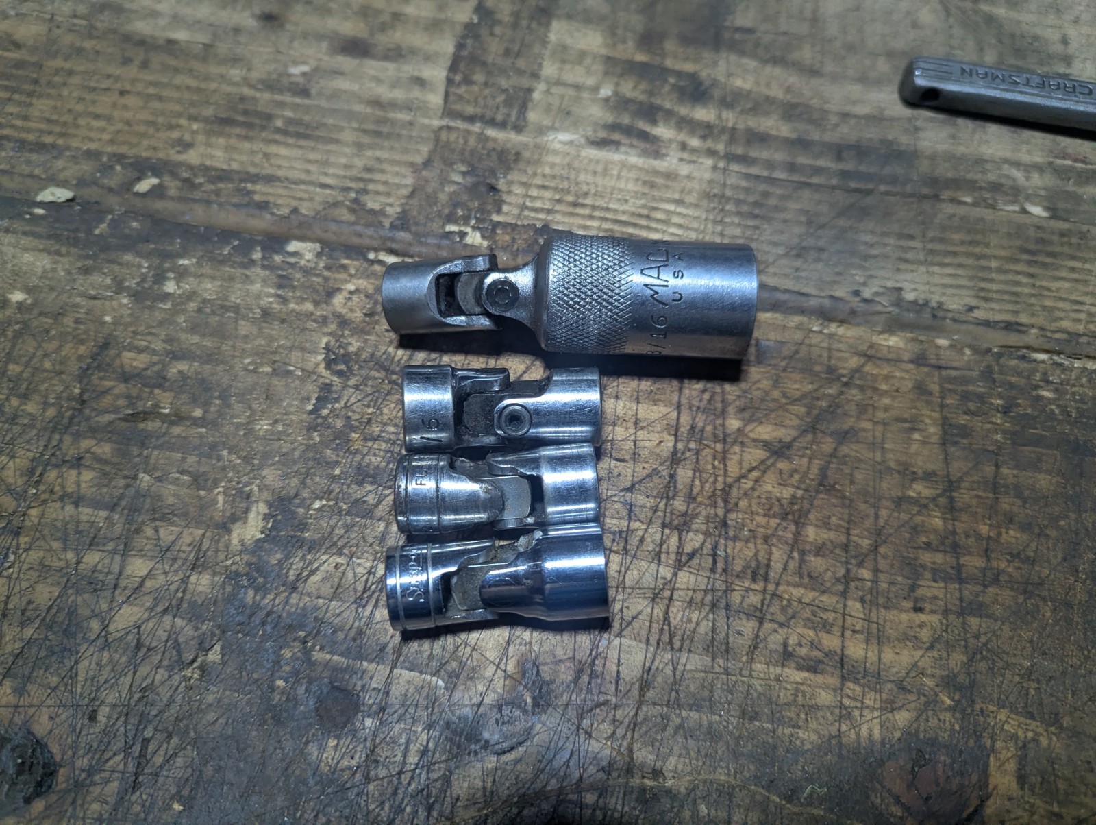 Snap-on And Mac Swivel Socket Xu 2661DP Xu186 Fu16A Fs18A 4 Total