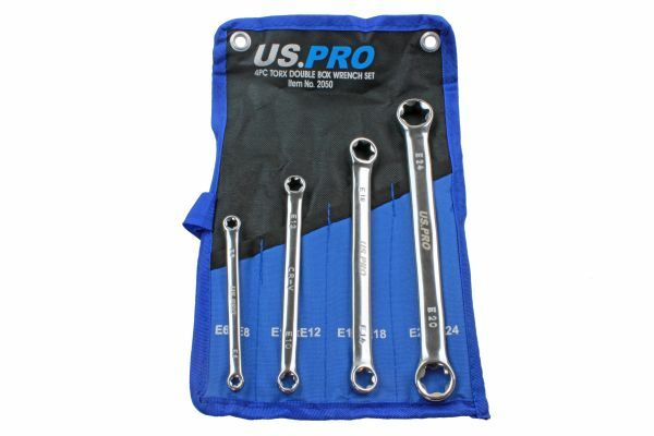 4pc Double E-Torx Spanner Set Female Tox Star Wrench Box External TRX E6 to E24