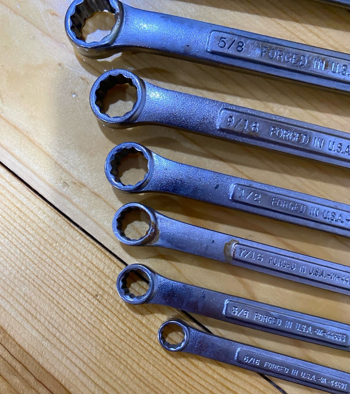 Vintage Craftsman 10pc SAE Combination Wrench Set -VA- Made in USA~ 5/16-7/8