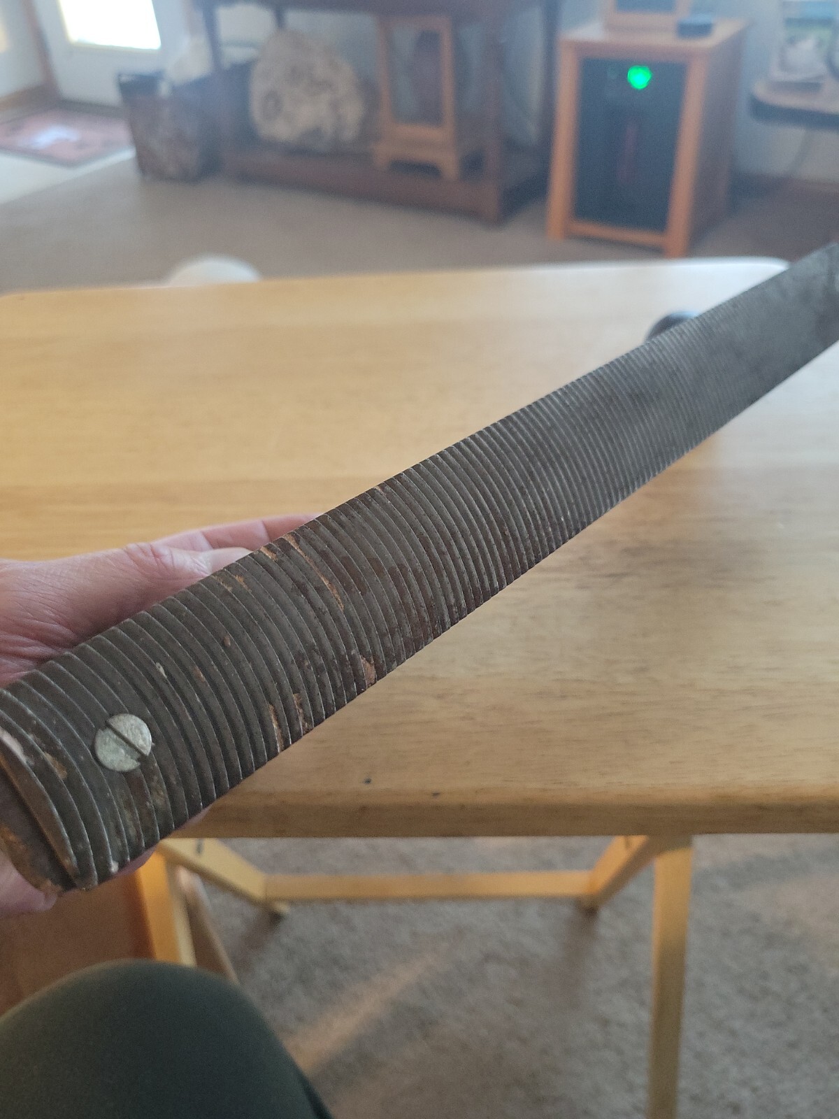 Vintage Auto Body File Rasp Wood Handle 14″ Unmarked