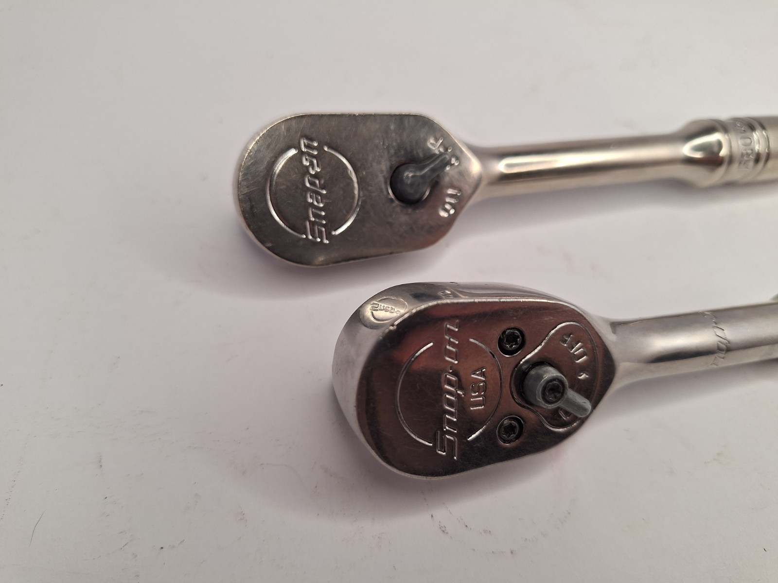 PAIR OF Snap-On 3/8″ RATCHETS STANDARD F80 AND STUBBY PFK830 (C4)