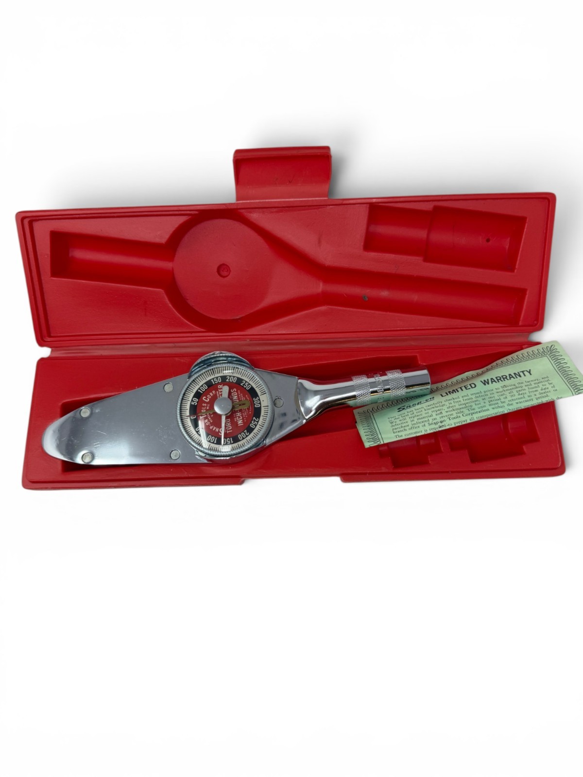 Vintage Snap-on TE25FUA Torqometer Wrench 3/8 in Drive 0-300 in Pounds w/ Case