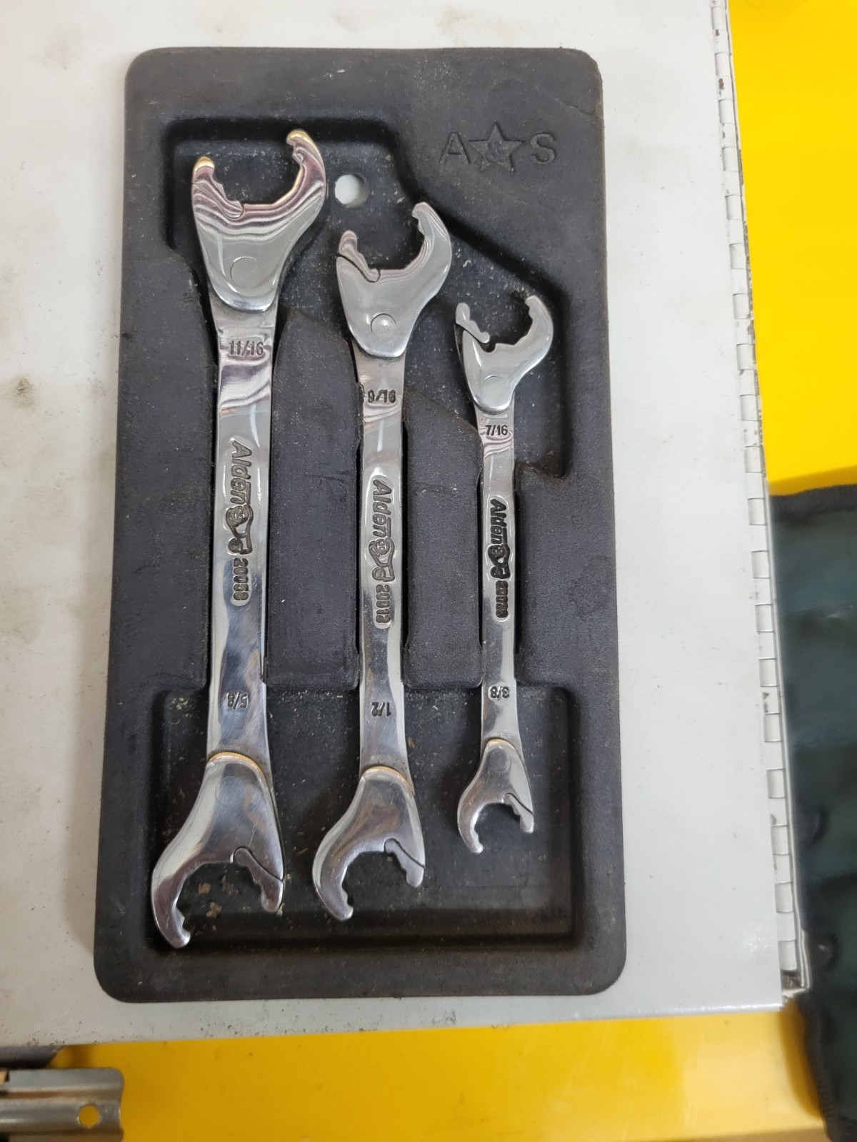 Alden EZ Ratcheting Open End Wrench Set 3pc 3/8 7/16 1/2 9/16 5/8 11/16