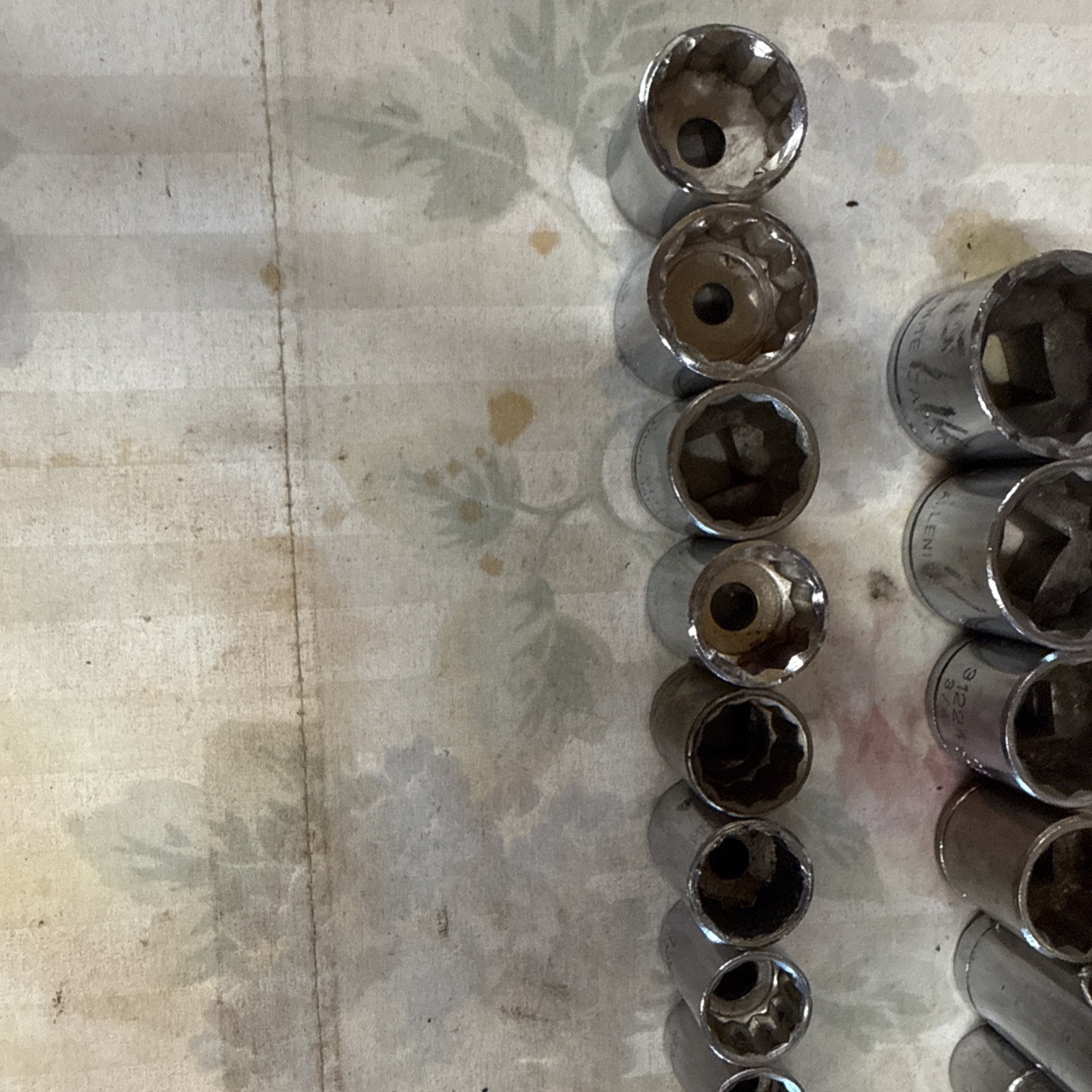 Vintage Japan 3/8” Drive, 12 Point Sockets, Sae, And Metric, 17 Total Pieces.