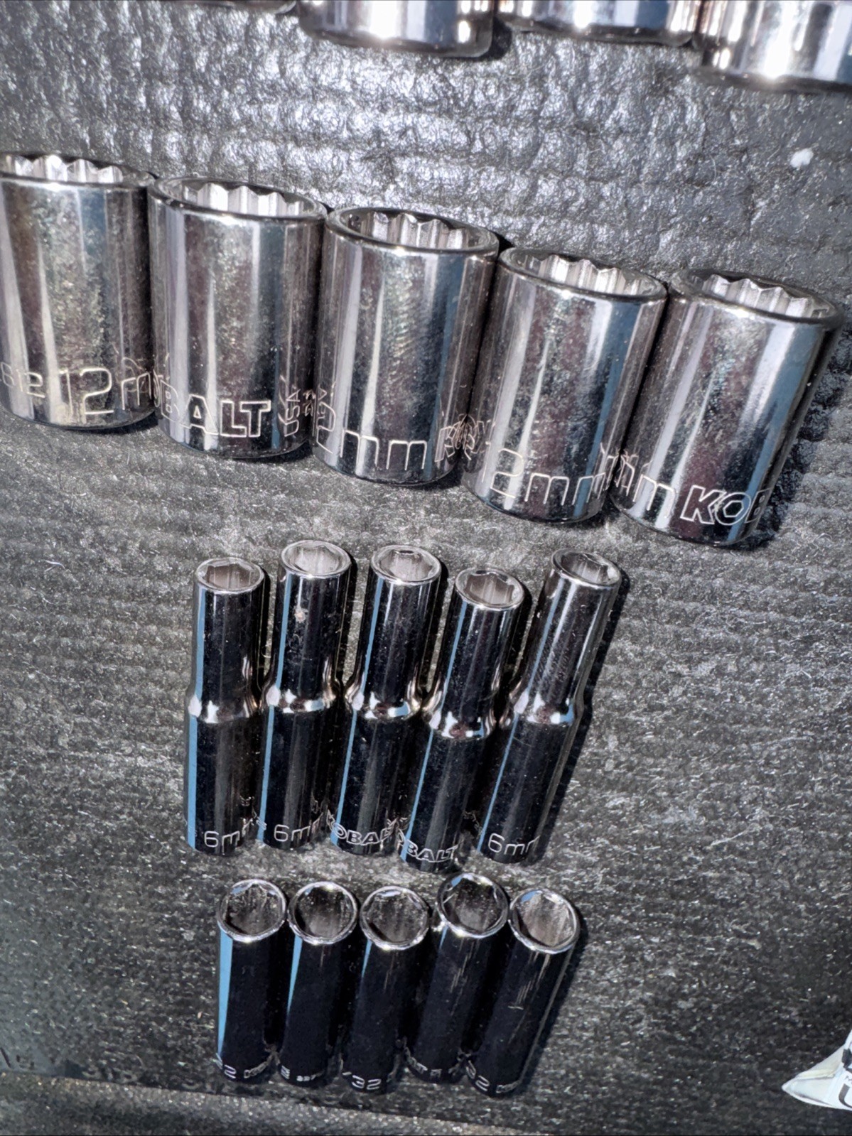 180pc Kobalt Tools USA Hex Key & Huge Socket Lot 10mm SAE Metric Danaher Made