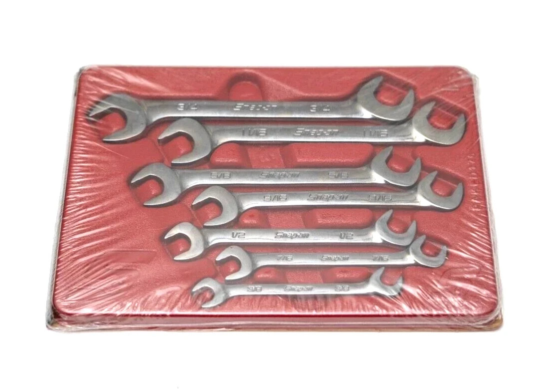 Snap-on Tools SVS807A 7pc SAE 3/8″-3/4″4-way Angled Head Open Wrench NEW USA