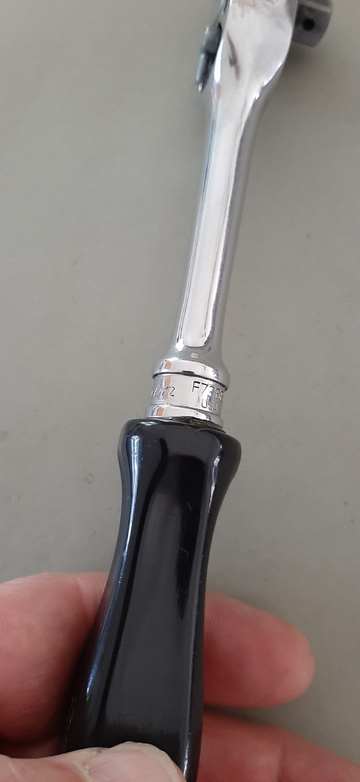 Snap-on Tools F726B 3/8″ Drive Ratchet Black Hard Handle USA Read Descript 607