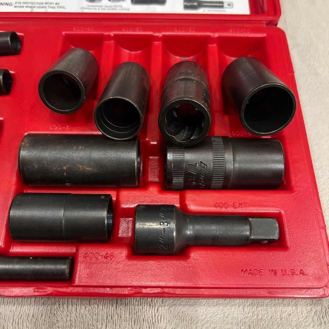 Snap-on Blue Point Master Wheel Lock Nut Removal Socket Set LSR1000A Red Used