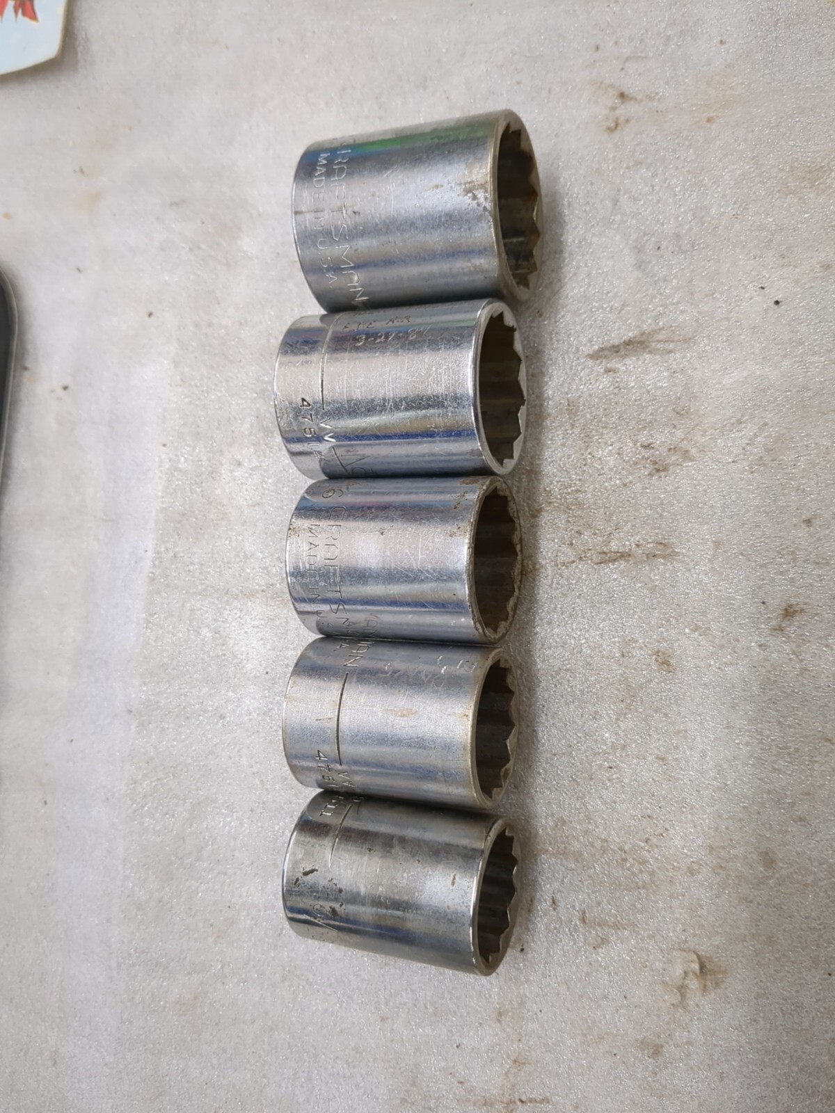 Craftsman USA V VV G 11pc. 1/2dr. 12pt. Socket Set. 7/16 Thru 1-1/16