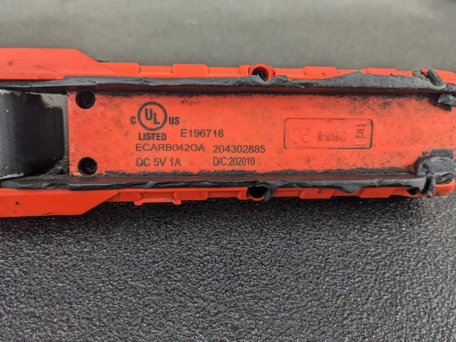#bp273 Snap On Orange 400 Lumen Rechargeable LED Work Light ECARB042OA AS IS