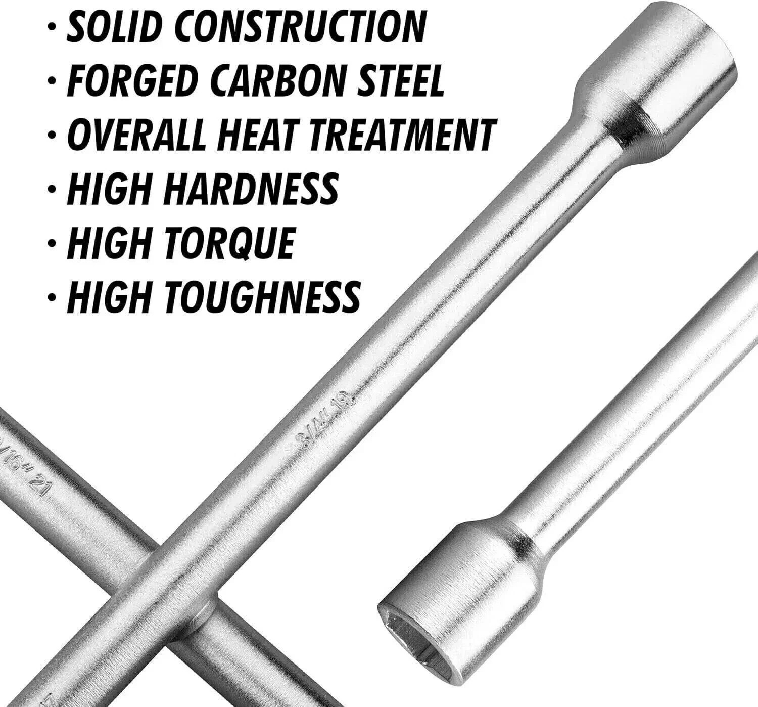 2Pack Lug Wrench 4Way Universal Car Tire Changing Tool 14″ Cross Steel Wheel Nut