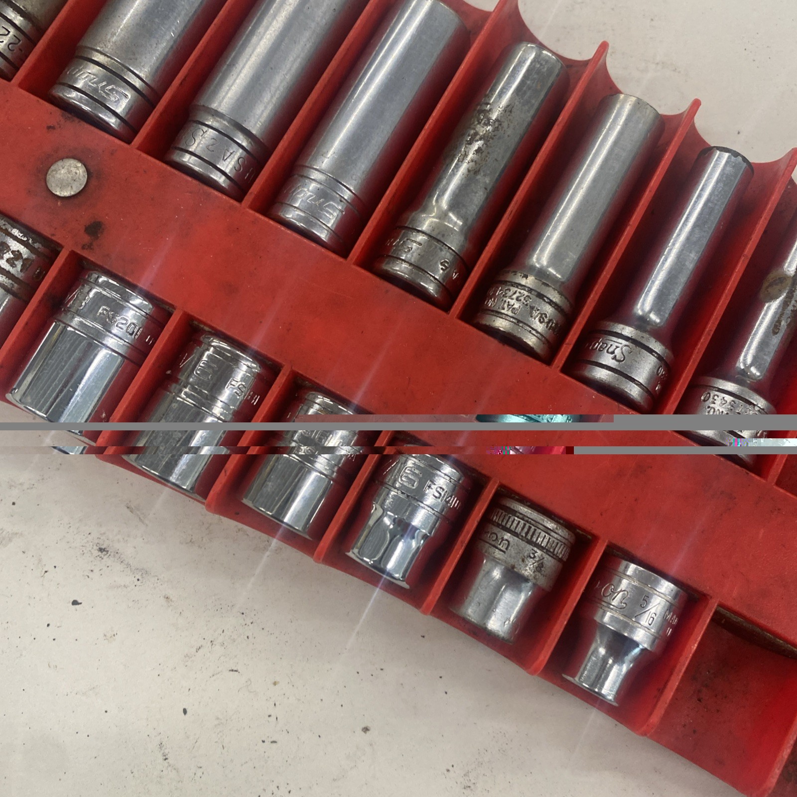Snap-On SF & FS Series 3/8″ Drive Deep/Standard Socket SET 21 piece READ M0849